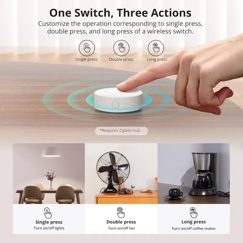 SONOFF - Contrôlez vos dispositifs domotiques avec le bouton connecté sans fil SONOFF SNZB-01P Zigbee 3.0.