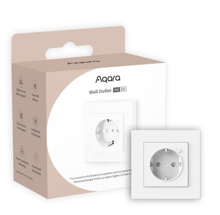 Aqara - Spina euro Zigbee 3.0 per uso esterno Aqara Wall Outlet H2 (EU)