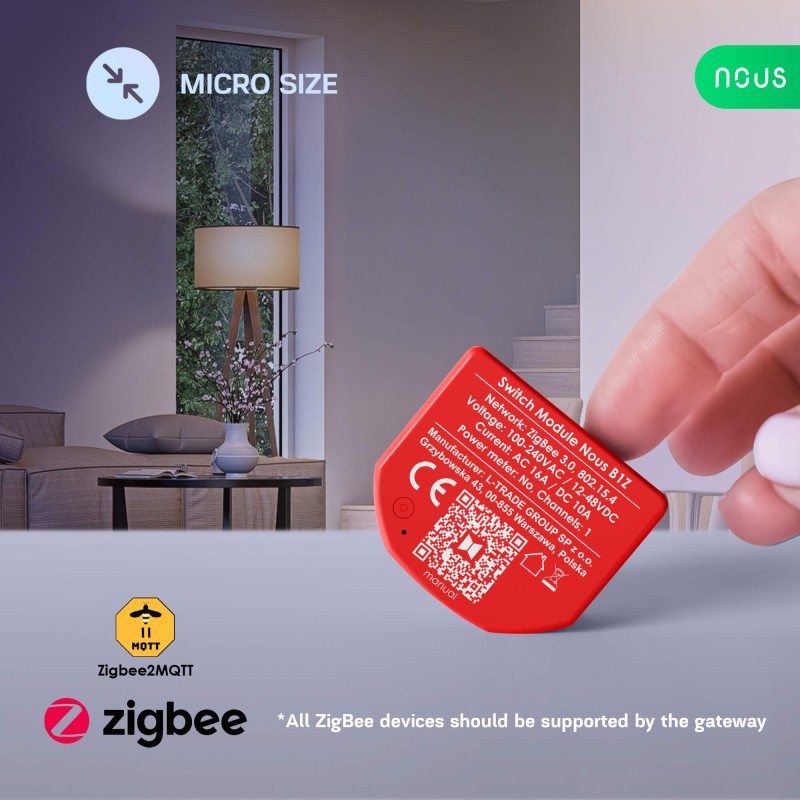 NOUS - Zigbee ON/OFF module (10A DC,16A AC) - 1 Load