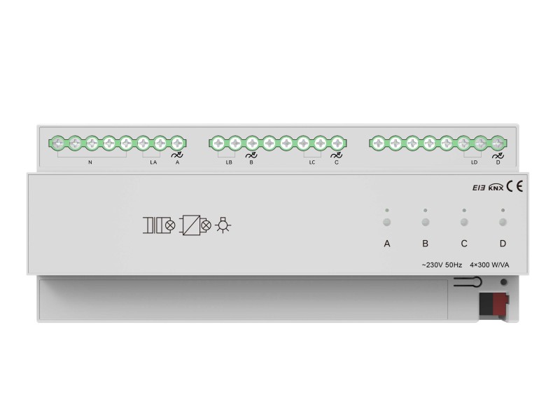 Akuvox - 4 Gang 300W Thyristor Dimmmodul KNX (B1D4P300)