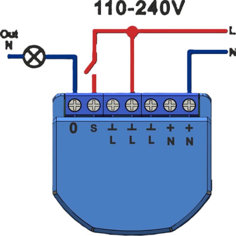 NOUS - Zigbee ON/OFF module + Consumption measurement (10A DC, 16A AC)