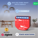 NOUS - Zigbee ON/OFF module + Consumption measurement - 2 loads