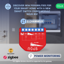 NOUS - Zigbee ON/OFF module + Consumption measurement - 2 loads