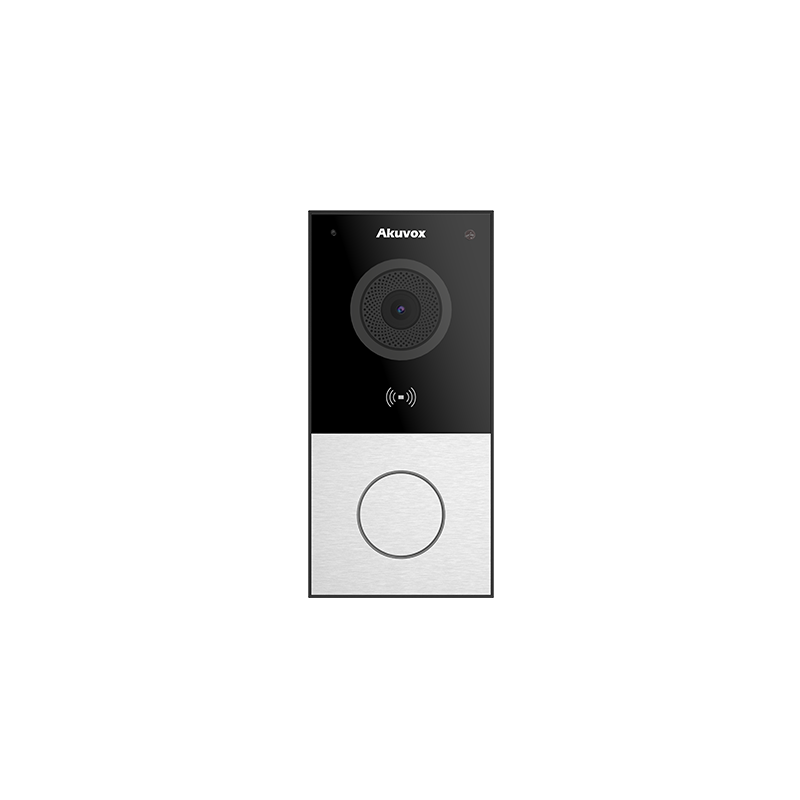 Akuvox - Kompakte Video-Türsprechanlage IP E12W - 1 Türklingel mit RFID und WiFi Ausweisleser - Aufputzmontage