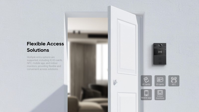 Akuvox - Compact video doorphone IP R25A - 1 doorbell with 4MP wide-angle camera (fisheye)