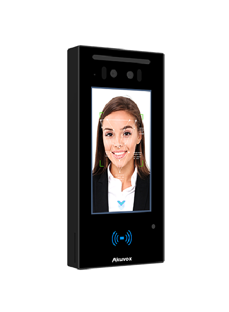 Akuvox - E16C Video-Türsprechanlage und Zutrittskontrolle mit Gesichtserkennung, Touchscreen, Bluetooth, RFID, QR-Code