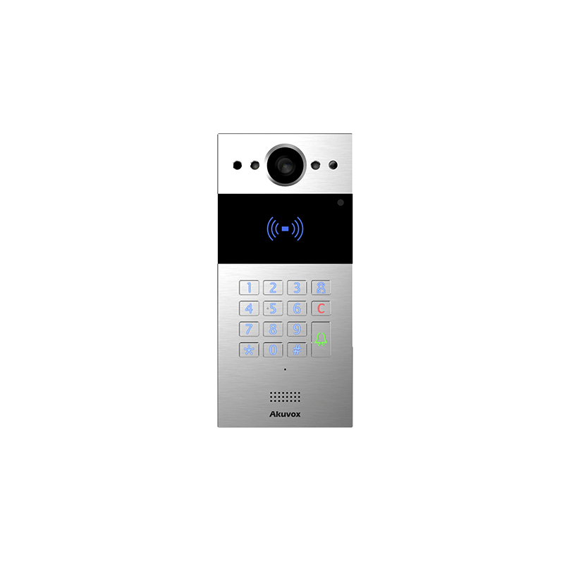 Akuvox - Videocitofono IP R20K -1 Pulsante di chiamata - Modulo Tastiera, RFID, NFC - In-Wall edition