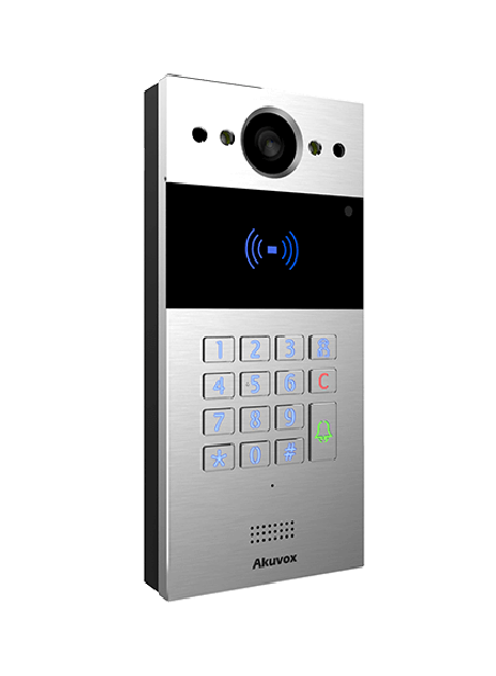 Akuvox - Portier vidéo IP R20K - 1 sonnette avec lecteur de badge RFID et clavier numérique - Garantie 5ans