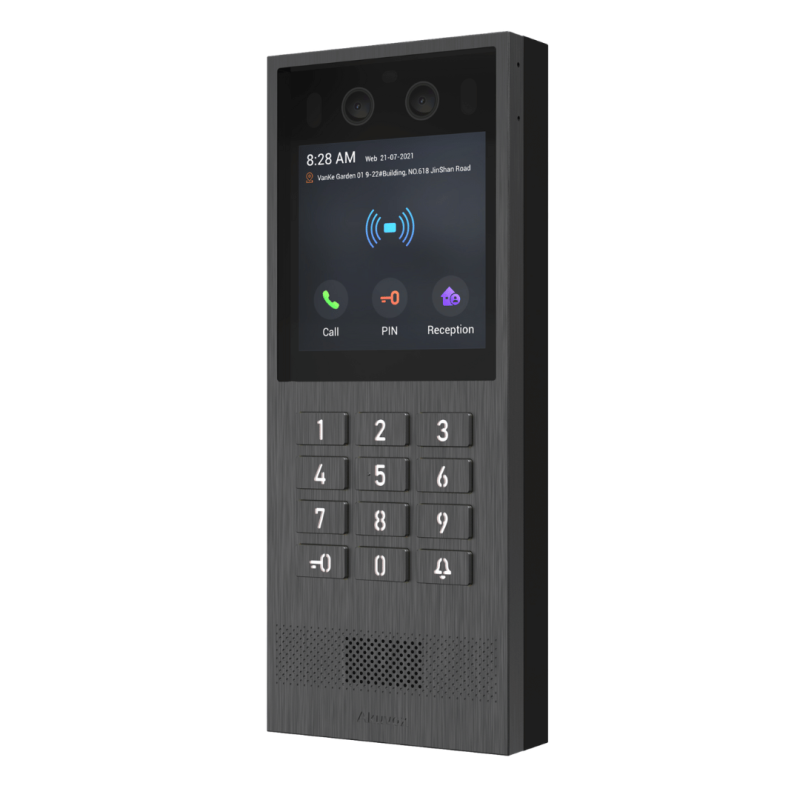 copy ofAkuvox - Vandal-resistant SIP X912K video doorman, numeric keypad, facial recognition, Bluetooth, RFID and QR code