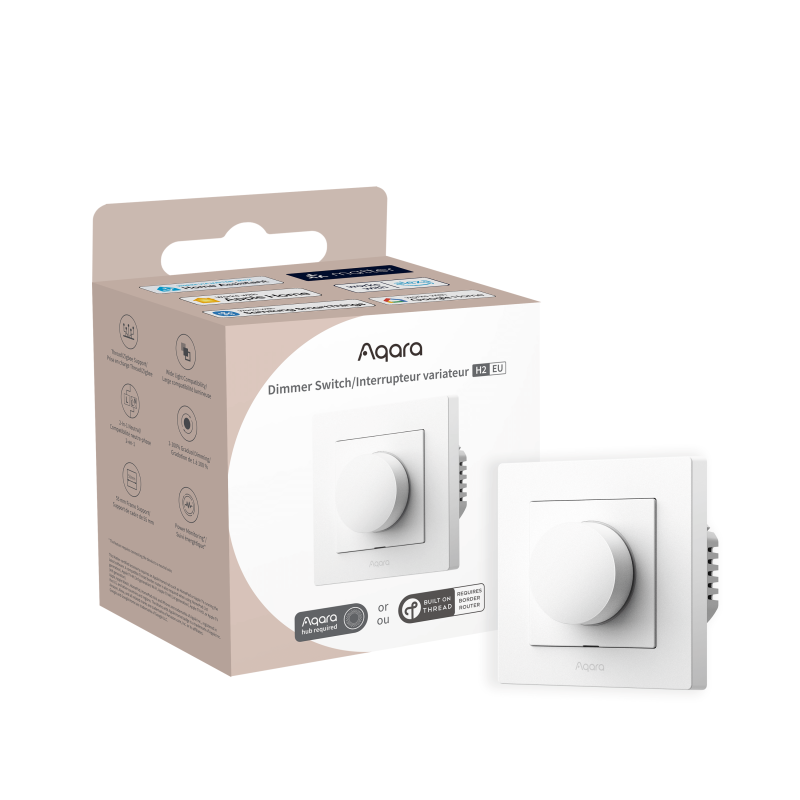 Aqara - Interrupteur Variateur H2 EU (KD-R01D) Blanc Aqara - Interrupteur Variateur H2 EU (KD-R01D) Blanc