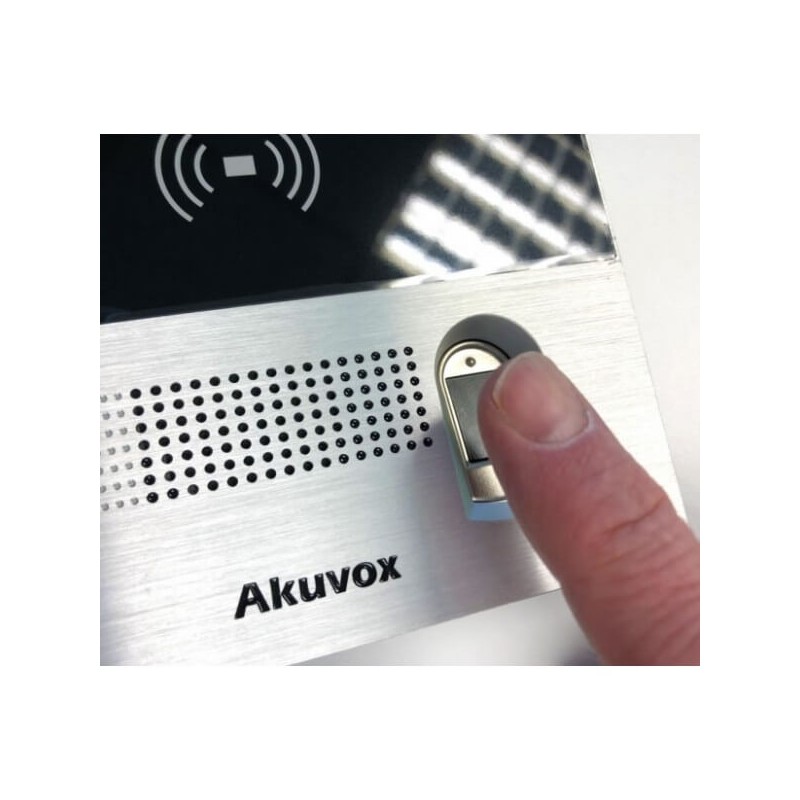 Akuvox - R29CT Multi-Tenant-IP-Video-Türsprechanlage mit Gesichtserkennung und Fingerabdruckssensor, QR-Code, BLE, 7"-Touchscree