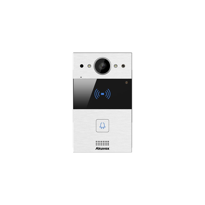 Akuvox - IP Video Türsprechenanlage R20A - 1 Klingel mit Lesegerät für RFID-Badges, NFC - Unterputz