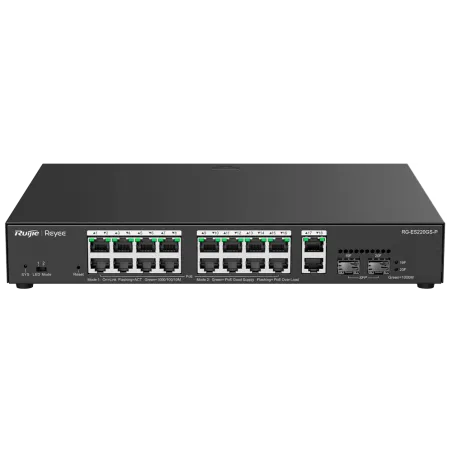 Reyee - Switch manageable 18 ports Gigabit + 2 SFP + 16 ports PoE+ 250W RG-ES220GS-P