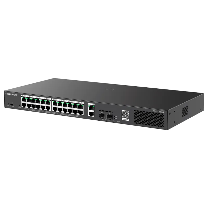 Reyee - Switch manageable 26 ports Gigabit dont 24 PoE+ 370W RG-ES228GS-P