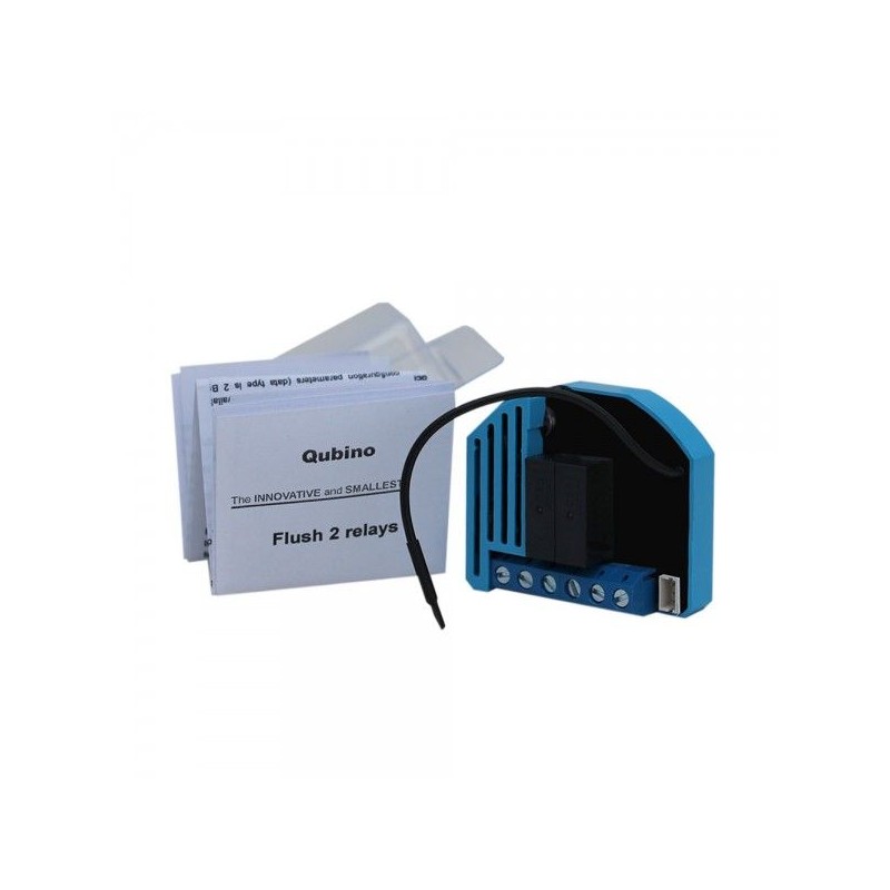 Qubino  - Micromodule commutateur 2 relais et consomètre Z-Wave+ ZMNHBD1