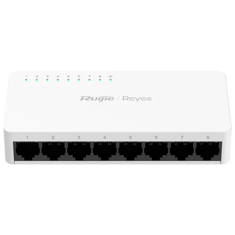 Reyee - 8-Port Fast Ethernet 10/100 Mbps Desktop Switch RG-ES08F