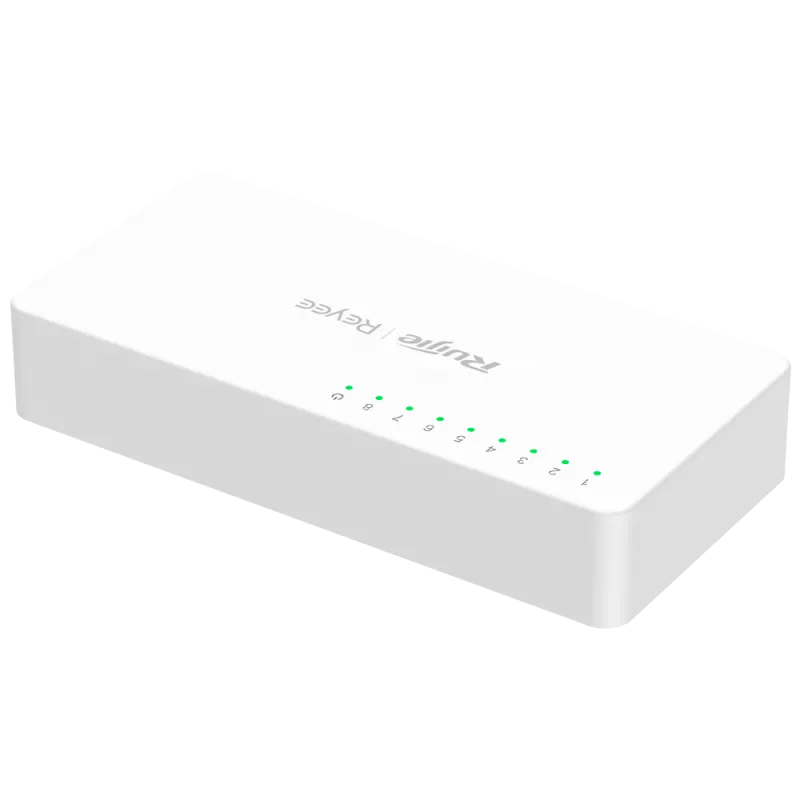 Reyee - 8-Port Fast Ethernet 10/100 Mbps Desktop Switch RG-ES08F