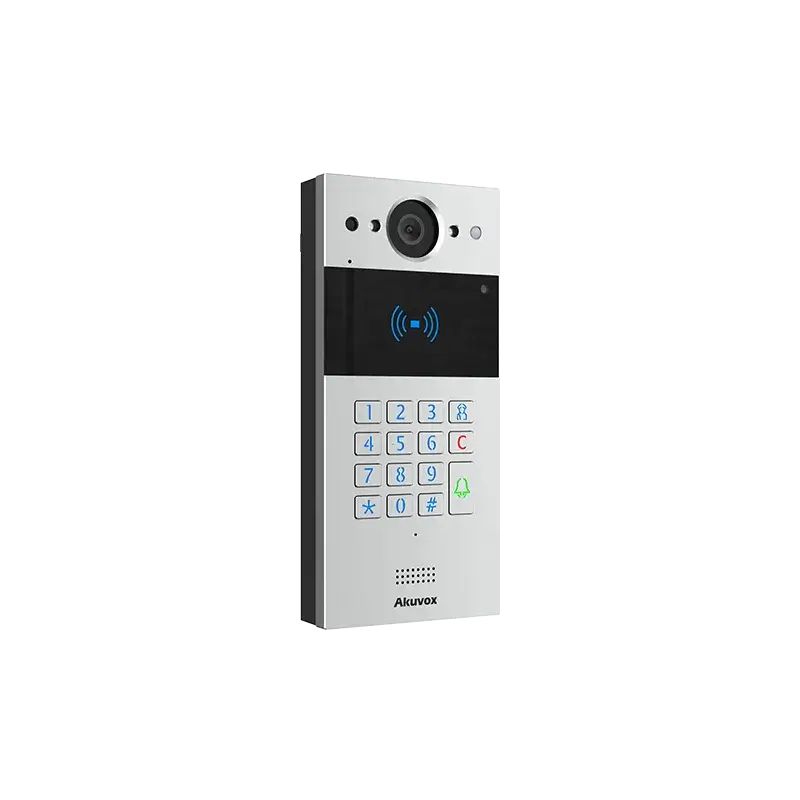 Akuvox - Compact 2-wire video door entry SIP R20K-2 - 1 doorbell with RFID badge reader and keypad