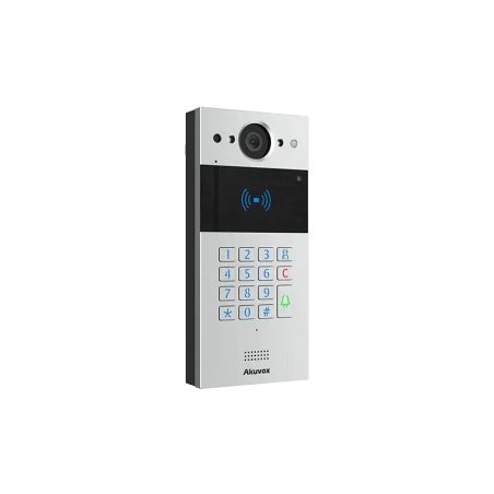 Akuvox - Compact SIP R20A-2 2 Wire Video Doorbell - 1 Doorbell with RFID Badge Reader and numeric keypad