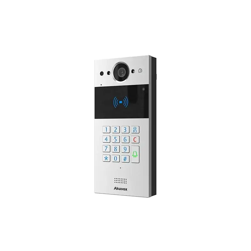 Akuvox - Compact 2-wire video door entry SIP R20K-2 - 1 doorbell with RFID badge reader and keypad
