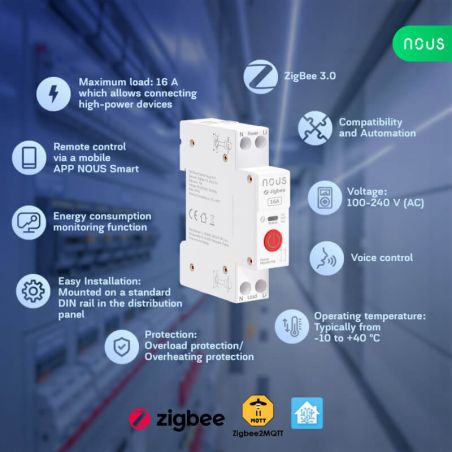 NOUS - Zigbee DIN Rail Module 16A