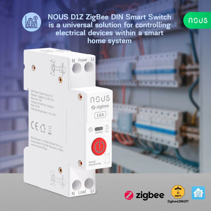 NOUS - Module Zigbee Rail DIN 16A 