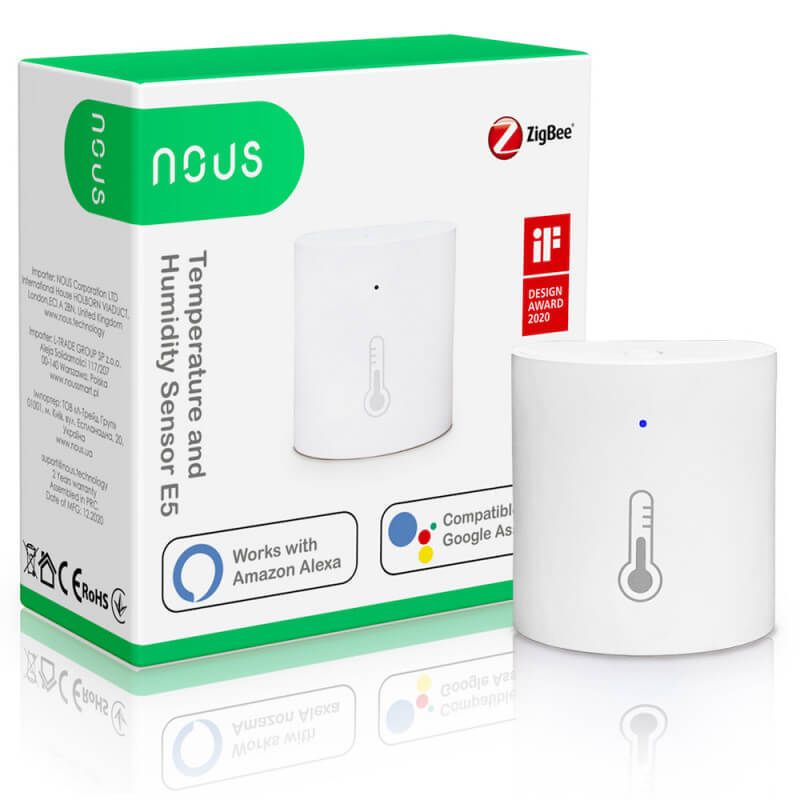 NOUS - Capteur de température et humidité Zigbee 