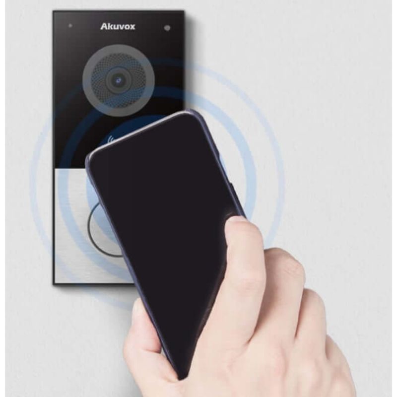 Akuvox - E12W IP Compact Video Doorbell - 1 campanello con lettore di badge RFID e Wifi - montaggio superficiale