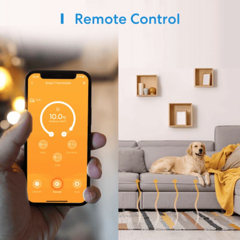 Meross - Thermostat Wi-Fi intelligent pour plancher chauffant électrique