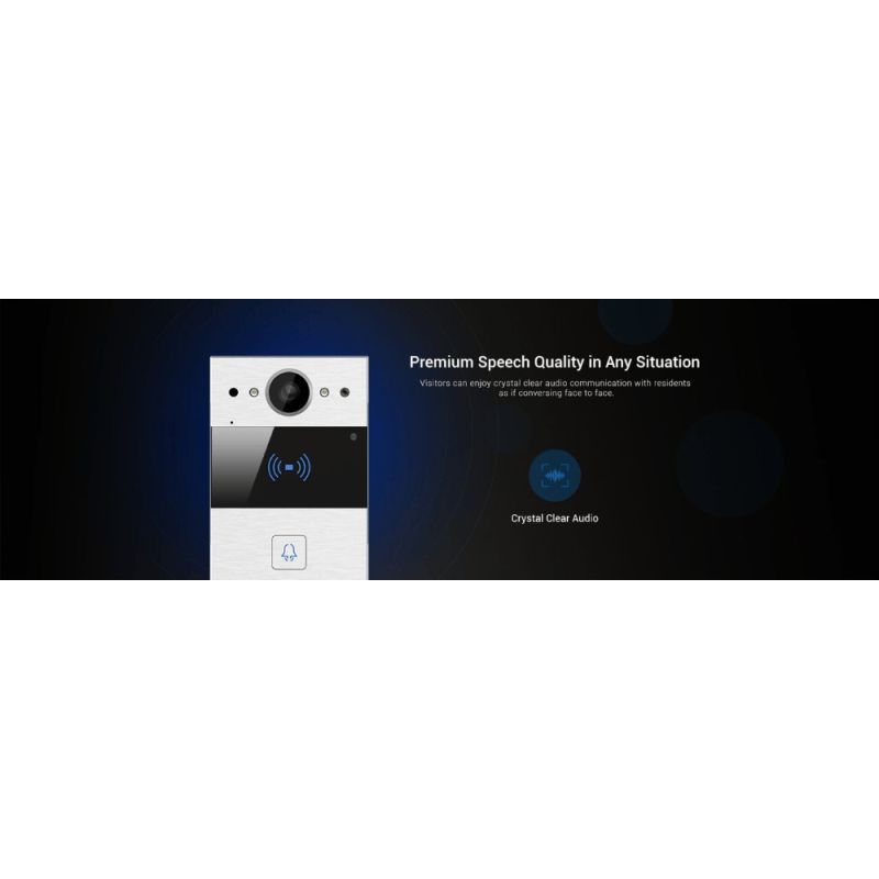 Akuvox - Portier vidéo 2 fils compact SIP R20A-2 - 1 sonnette avec lecteur de badge RFID