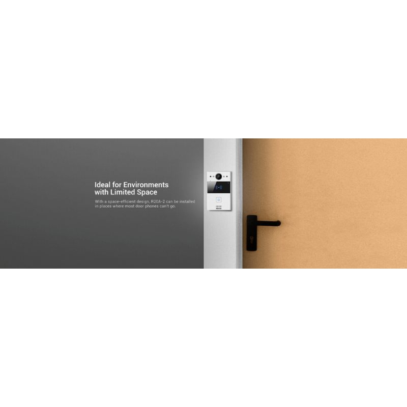 Akuvox - Compact SIP R20A-2 2 Wire Video Doorbell - 1 Doorbell with RFID Badge Reader