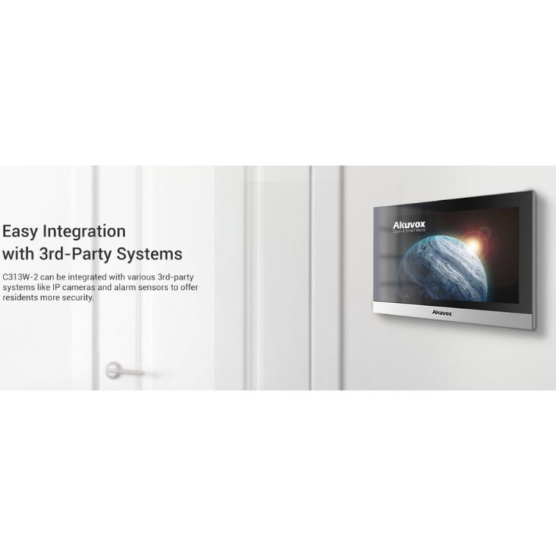 Akuvox - Console interna SIP C313W-2 a 2 fili con touch screen da 7", Wifi e Bluetooth (versione linux)