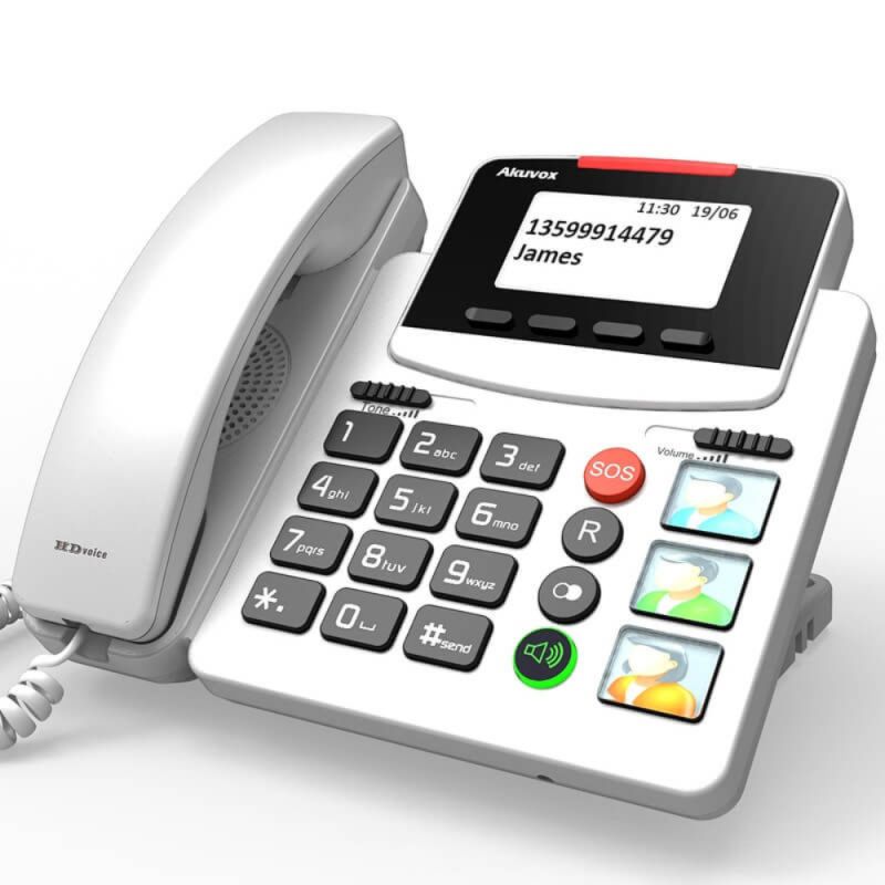 Akuvox HCP-R15P - Telefono con cavo con pulsanti grandi e pulsante di emergenza