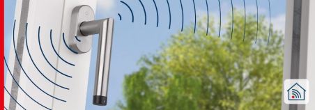 Hoppe - Maniglia per finestra Z-Wave ConnectSense Amsterdam Grigio