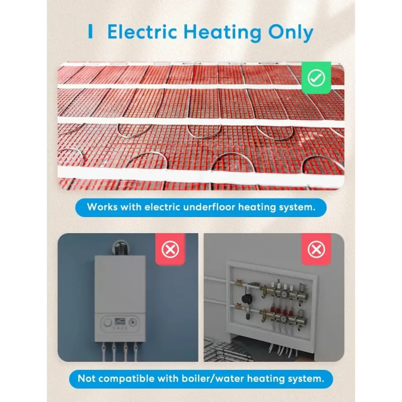 Meross - Thermostat intelligent Wi-Fi pour système de chauffage par le sol électrique