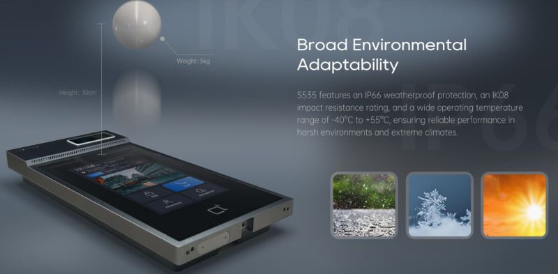 Akuvox S535 - IP Video-Türsprechanlage | Gesichtserkennung | 5" Touchscreen | 6 Zutrittsmethoden | IP66/IK08