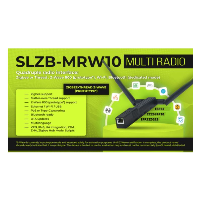 SMLIGHT - Adaptateur USB Ethernet POE Zigbee ou Thread + Z-Wave