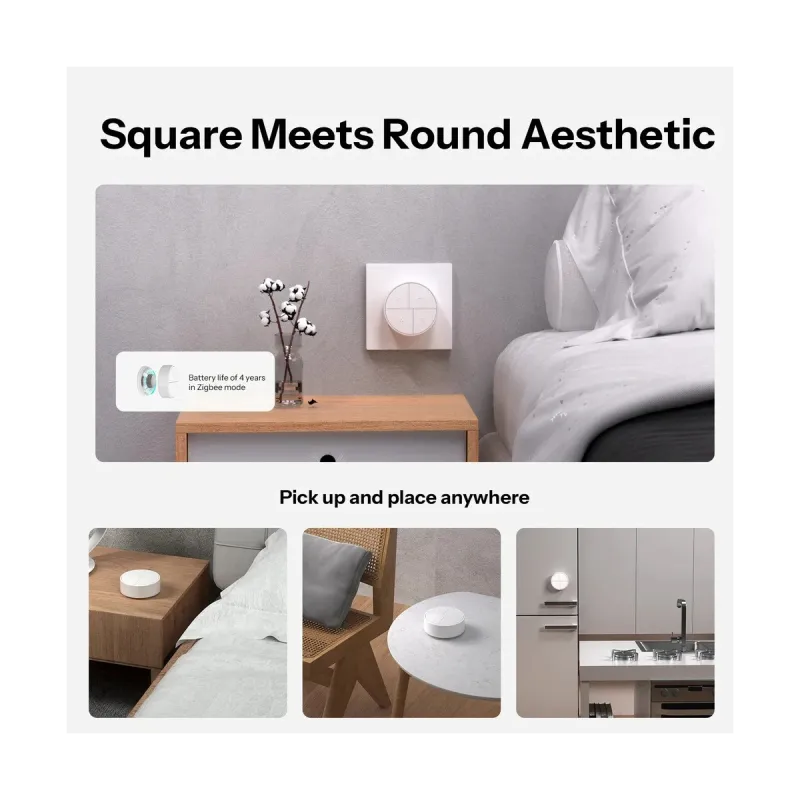 SONOFF SNZB-01M Orb 4-In-1 - Drahtloser Zigbee 3.0 Szenen-Schalter 4 Tasten