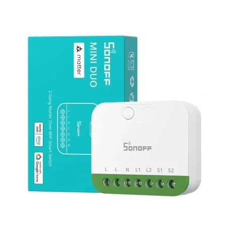 SONOFF MINI-2GS MINI DUO - Interrupteur connecté double canal Matter Wi-Fi 16A