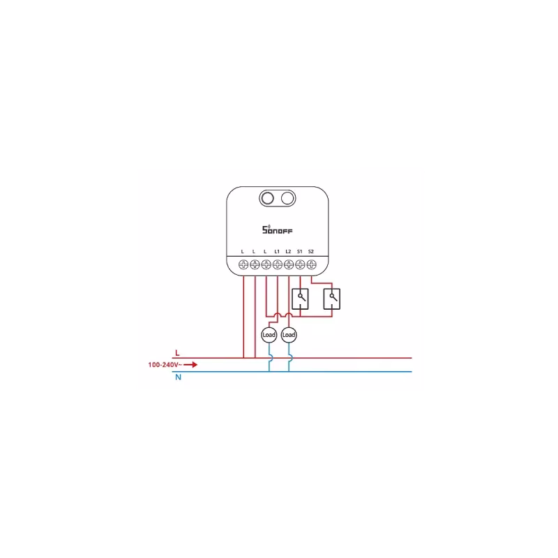 SONOFF MINI-2GS MINI DUO - Interrupteur connecté double canal Matter Wi-Fi 16A