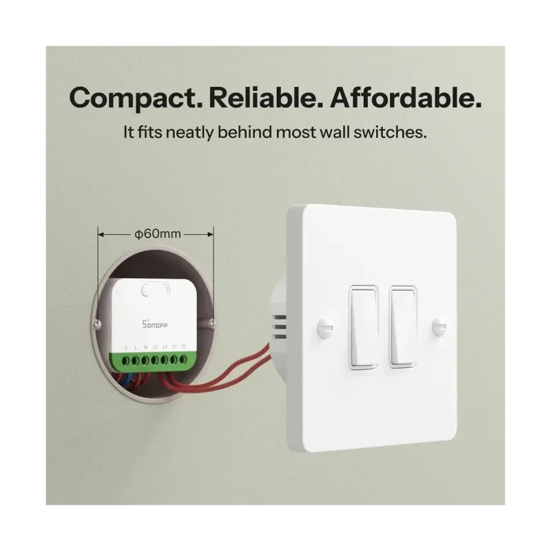 SONOFF MINI-2GS MINI DUO - Interrupteur connecté double canal Matter Wi-Fi 16A