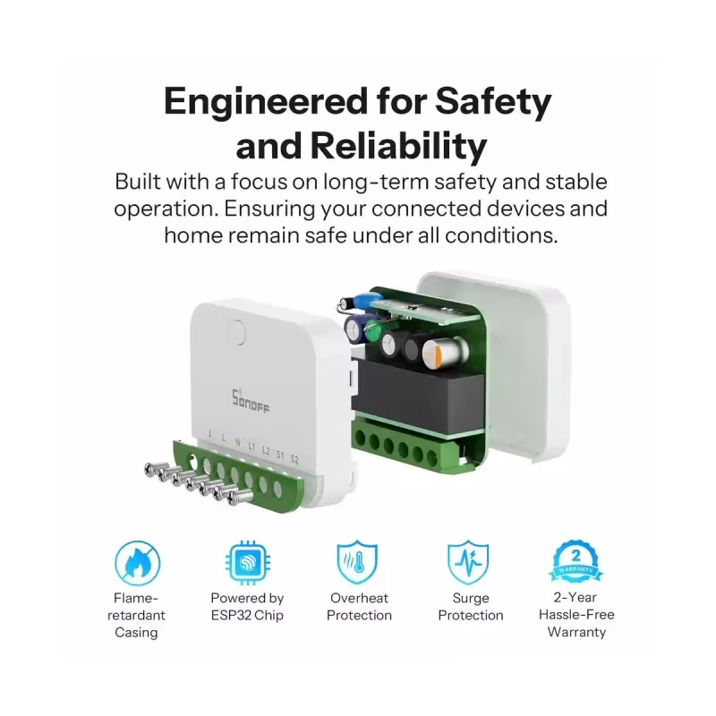 SONOFF MINI-2GS MINI DUO - Interrupteur connecté double canal Matter Wi-Fi 16A