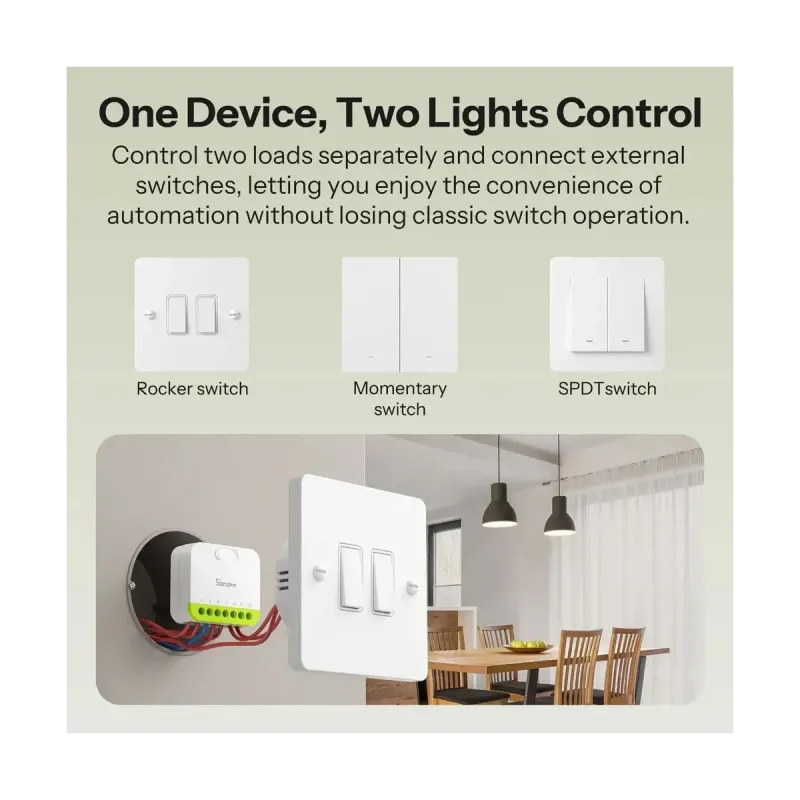 SONOFF MINI-ZB2GS MINI DUO - Interrupteur connecté double canal Zigbee 3.0 16A