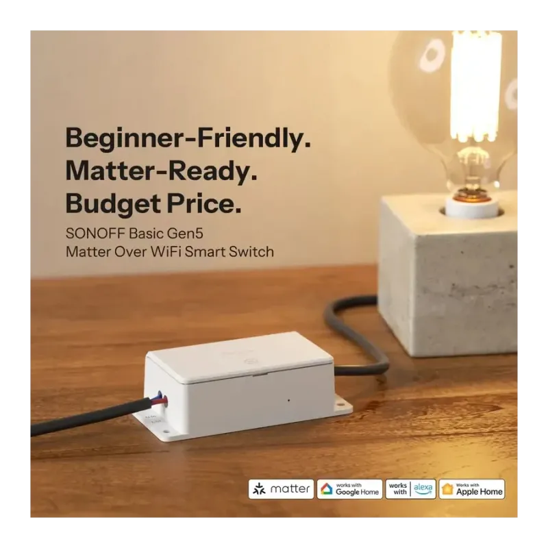 SONOFF BASIC-1GS Basic Gen5 - Matter Wi-Fi Single Channel Smart Switch 10A