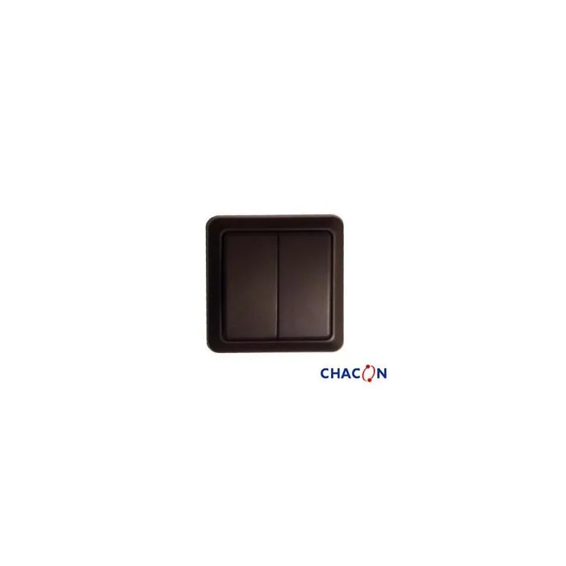 Interrupteur mural sans fil double(brun) Chacon
