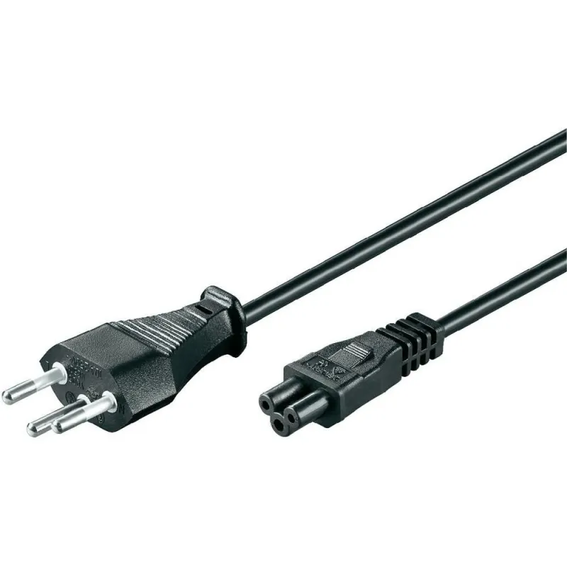 Computer-Kabel mit männlichem Schweizer Stecker, schwarz (Mickey-Steckdose)