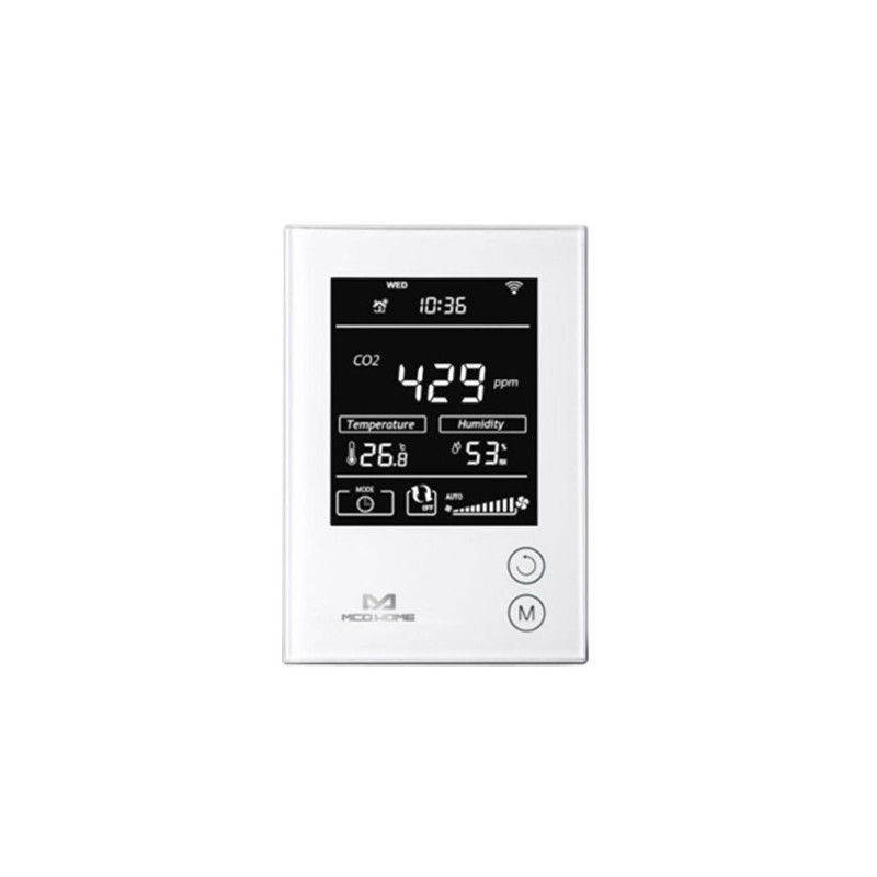 MCOHOME - Capteur d'humidité, température et CO2 avec écran Z-Wave+ (12VDC) MCOHOME - Capteur d'humidité, température et CO2 avec écran Z-Wave+ (12VDC)