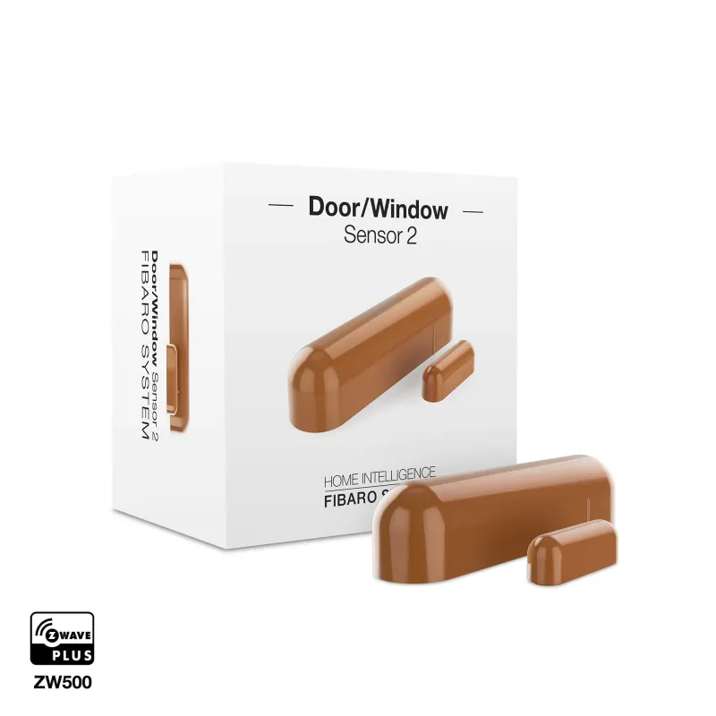 FIBARO - Capteur d'ouverture Z-Wave+ Marron clair (FIBARO Door/Window Sensor 2)