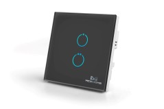MCO Home - Interruttore Touch Panel Z-Wave 2 Tasti, nero (MH-S412B)