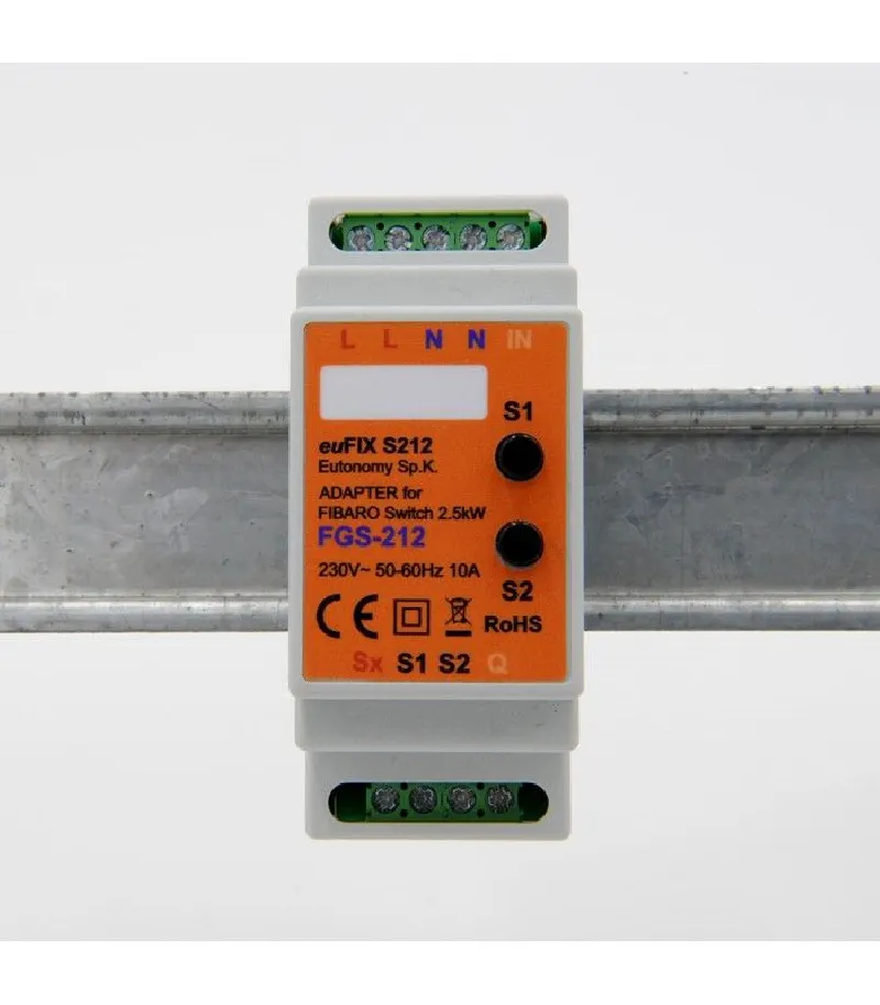 Eutonomy - Adaptateur euFIX DIN pour Fibaro FGS-212
